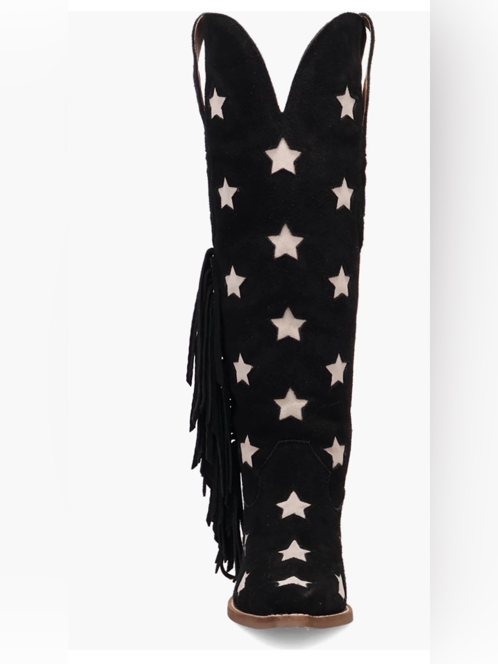 Dingo Superstar Women's Black Suede White Stars Boot Size 8.5 NEW - Picture 3 of 12